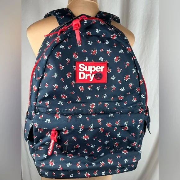 NEW SuperDry Helena Floral Montana Rucksack/Backpack Superdry Ladies W9110350A-1AC Montana rucksack Navy main image 2